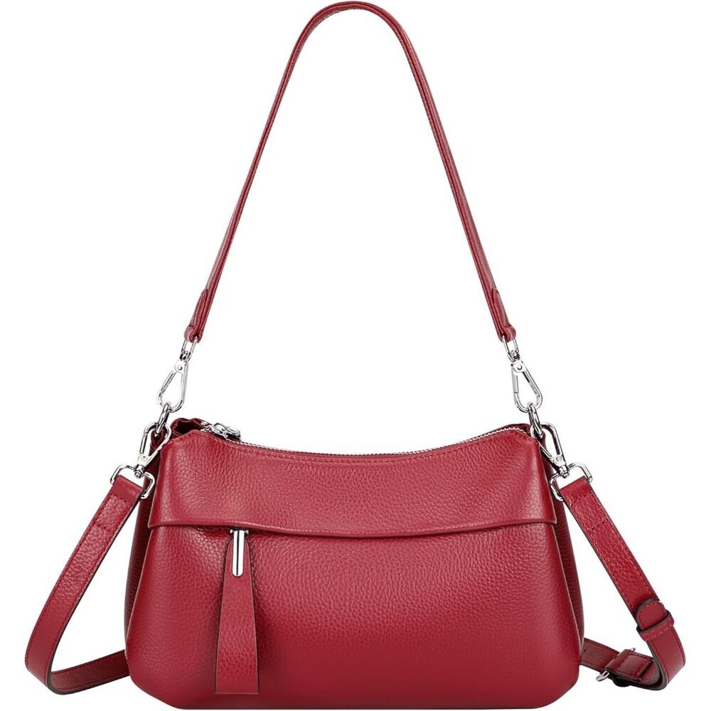 Genuine Leather Crossbody Bag for Women Small Hobo Shoulder Purse with Straps